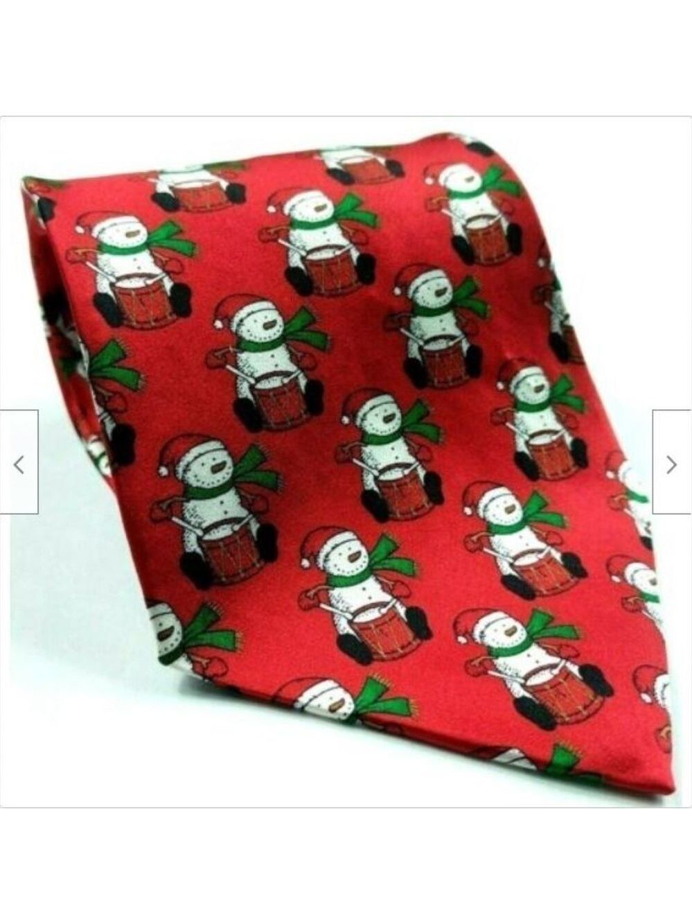 Hallmark Snowman Drums Christmas Tie